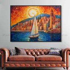 Tableau Toile Art Des Mers Et Bateaux IP-02198