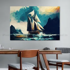 TABLEAU TOILE ART DES MERS ET BATEAUX IP-02205