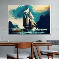 TABLEAU TOILE ART DES MERS ET BATEAUX IP-02205