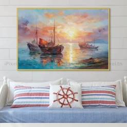Tableau Toile Art Des Mers Et Bateaux IP-02234