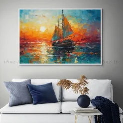 Tableau Toile Art Des Mers Et Bateaux IP-02916